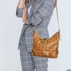 MCM Tan Leather Hobo Bag